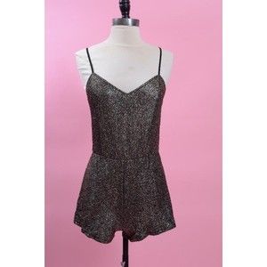 Mimi Chica Romper Playsuit Gold/Silver Sparkles Sz. Small